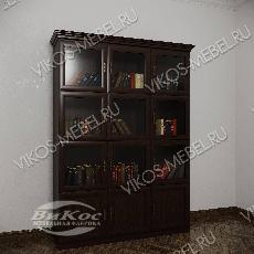 Большой шкаф для книг библиотека шириной 110-120 см цвета венге