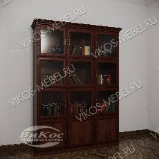 Широкий шкаф для книг библиотека шириной 110-120 см цвета яблоня