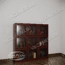 Невысокий книжный шкаф библиотека шириной 110-120 см цвета яблоня