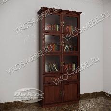 Книжный шкаф со стеклянными дверцами библиотека шириной 60-70-80 см цвета яблоня